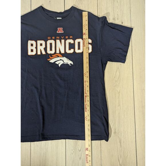 Denver Broncos Logo NFL TEAM APPAREL Mens T-shirt L Large Shirt Blue - Picture 6 of 6